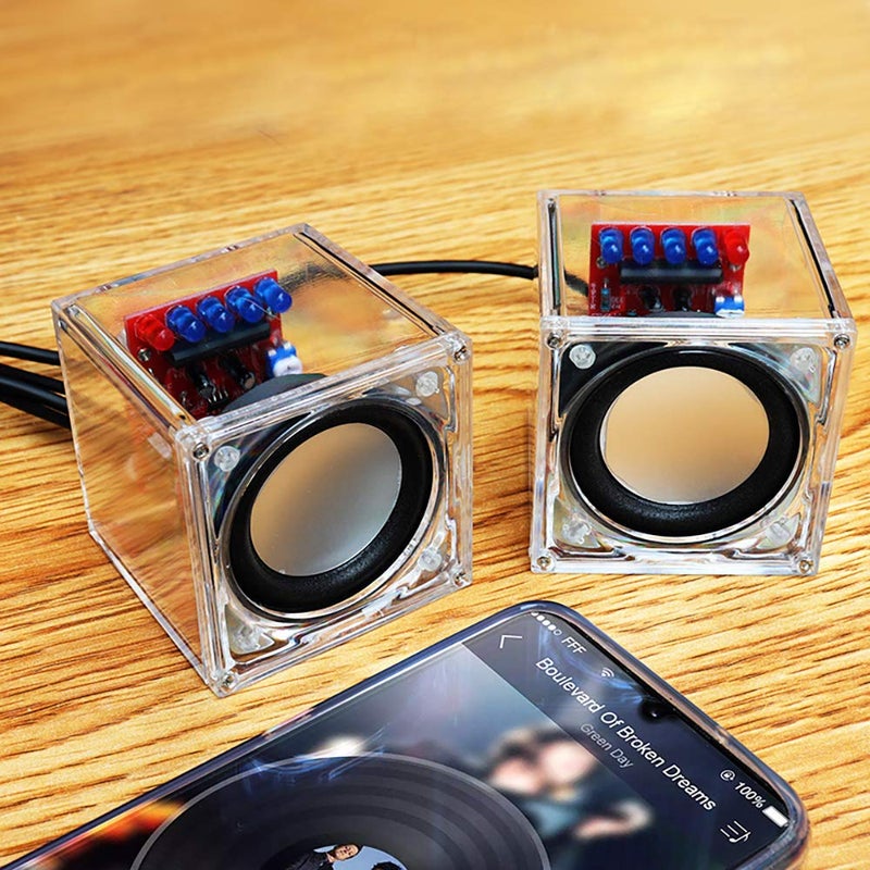 Gikfun Mini Advanced Electronic Transparent Speaker Box DIY Kit Sound Amplifier Music Audio 3Wx2 for Arduino Xmas Kids Gift Diy box EK1918U - Image 1