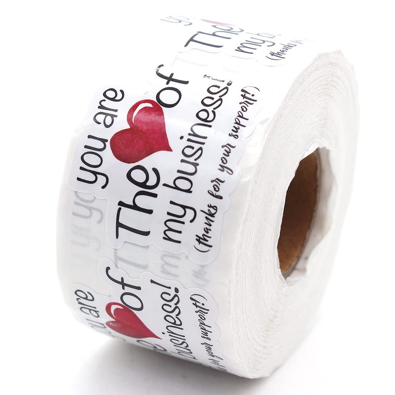 Littlefa Thanks for Your Support StickersThank You StickerCute You are The Heart of My Business StickersMail Packing Sticker for Small Business 500 PC