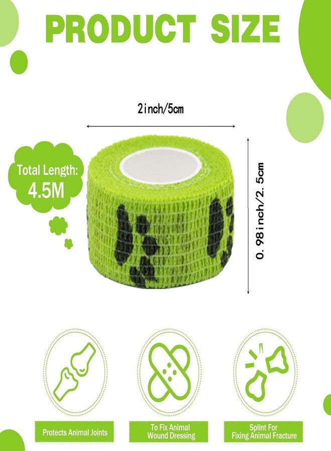Massmot Dog Bandages for Walk, Vet Tape Wrap, Self Adhesive Bandage Wrap, Non-Woven First Aid Tape for Person Dogs Horses Cat and Other Animal Ankle Sprains & Swelling (Pack of 12, 2.5cmX4.5mtr) - Image 2