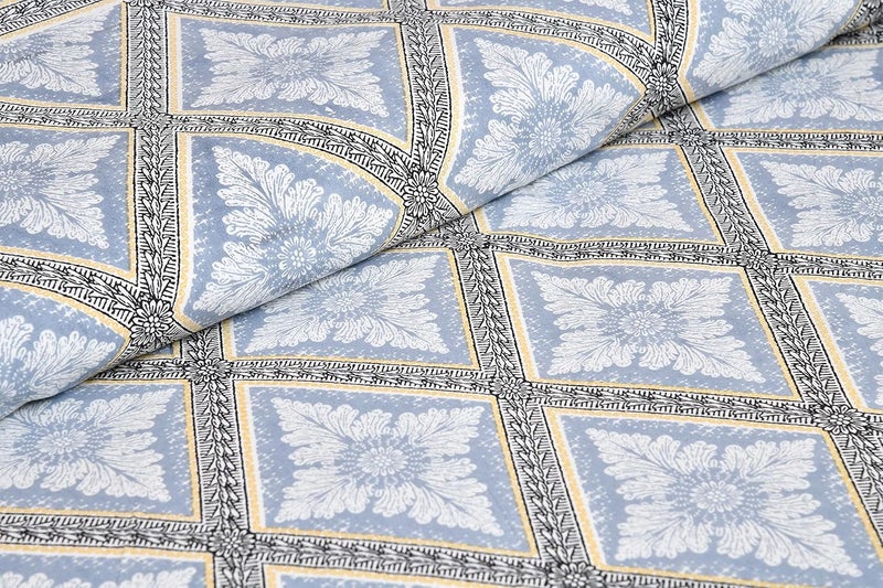 EasyGoods 240 TC Pure Cotton Bedsheet for Double Bed King Queen Size Bed Jaipuri Rajasthani Design with 2 Pillow Covers Extra Soft Wrinkle Free 90 x 103 inches Yellow Monarch44 - Image 3