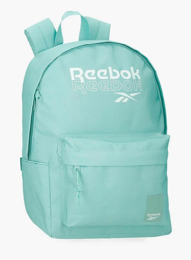 ريبوك Logo Print School Backpack with Adjustable Straps and Zip Closure - 38x19x43 cm