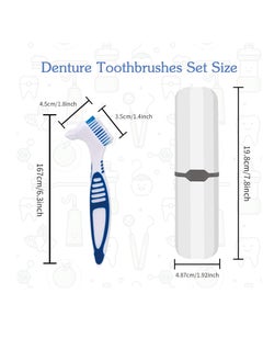 Ceonam Denture Brush, 2 Pcs False Teeth Toothbrush with White Carrying Case, Multi-Tiered Bristles with Comfort Grip Handle for Effective Denture Cleaning  - Image 2