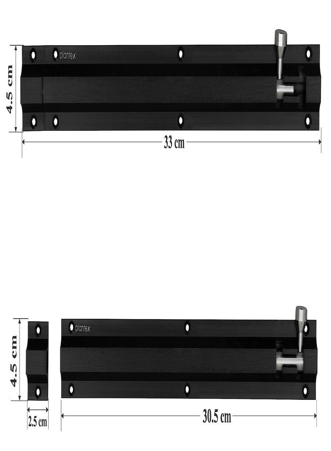 Plantex Stainless Steel 12 inch Tower Bolt/Tower Bolt for Home,Offices Doors and Windows/Tower Bolt for Main Door/Door Latch/Kundi/Chitakini/Door Latch for Windows (Black, Pack of 1) - Image 4