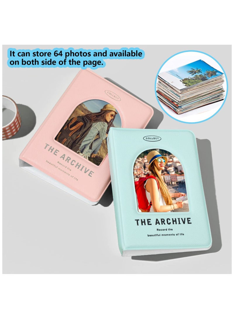 SYOSI Photocard Binder, 3 Inch Mini Photo Album with 40 Pockets, Cute Kpop Mini Photo Album, Photocard Holder Hollow Photo Cards Binder Small Storage Albums for Photos Pictures Collection (Pink, Green) - Image 5