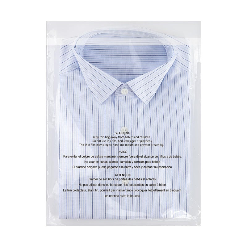 iMailer - 100 Count - 10" x 13" Clear Poly Bags with Suffocation Warning Bags for Prints, Photos, Documents, Clothing, T-Shirt - Resealable Adhesive - Image 1