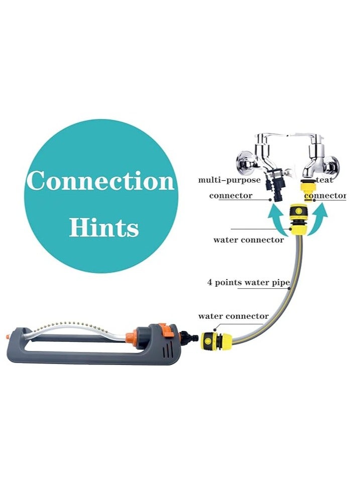 عام رشاش حديقة، رشاش حديقة، رشاش دوار بـ 19 فوهة للرش، نطاق رش قابل للتعديل، أداة مستطيلة لري العشب والمحاصيل الخضرية - Image 3