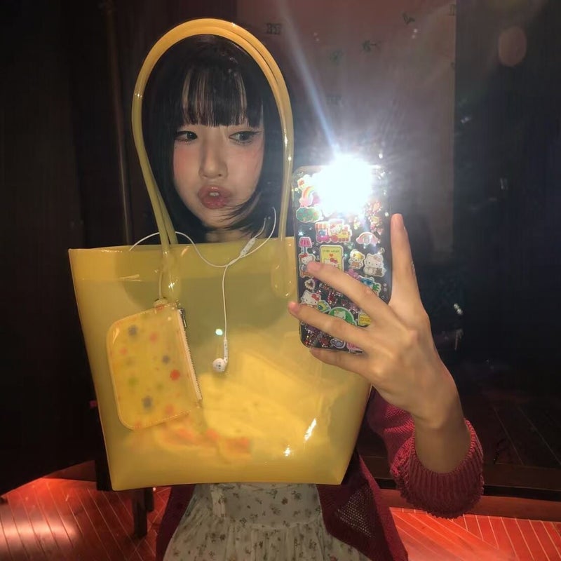 2026 New PVC Transparent Tote Bag Large Capacity Commute Shoulder Bag Jelly Handbag Women - Image 1
