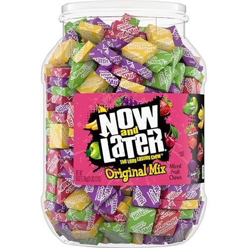 Now and Later Original Mix Individually Wrapped Mixed Fruit Chew Candy 60 Ounce Jar - Image 1