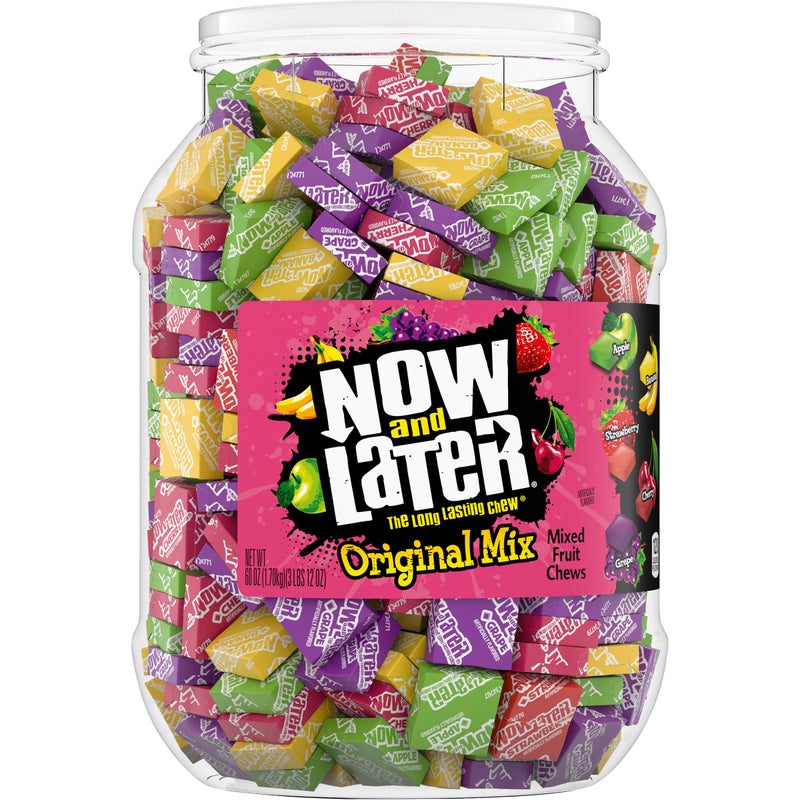 Now and Later Original Mix Individually Wrapped Mixed Fruit Chew Candy 60 Ounce Jar - Image 3