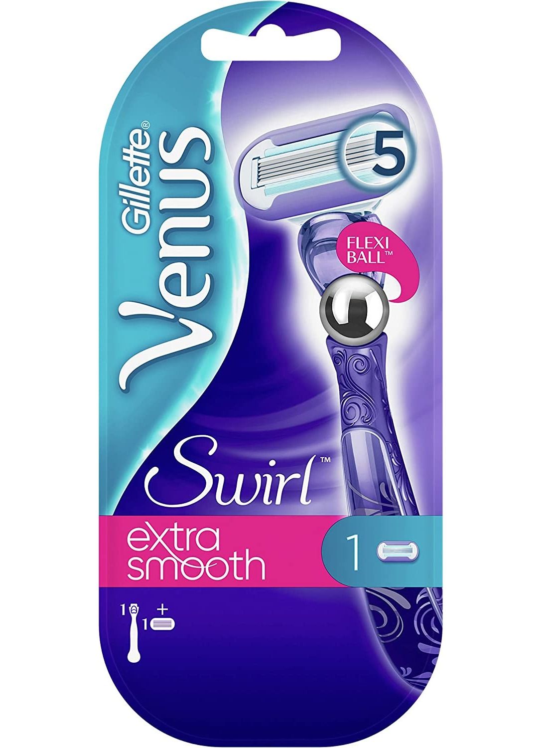 Venus Gillette Swirl Flexiball Women's Razor, 1 Count