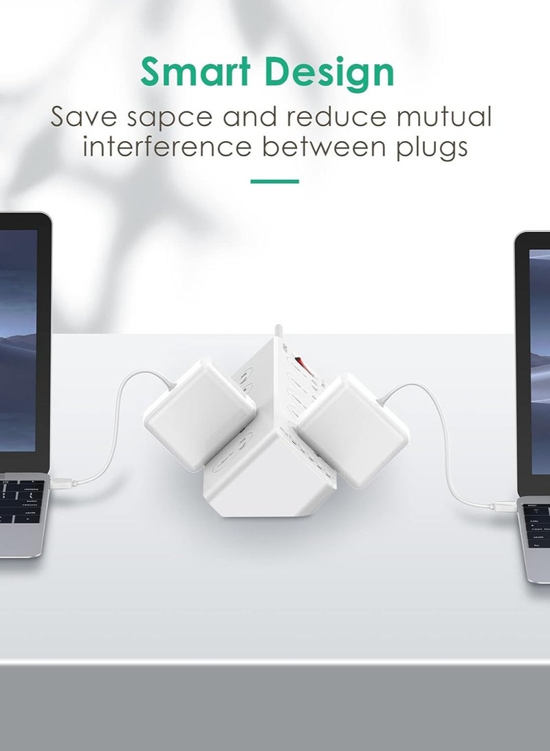 بيوينتي - NEW 10-Way Power Extension Cord Surge Protector Strip with USB-A  USB-C Ports - Image 1