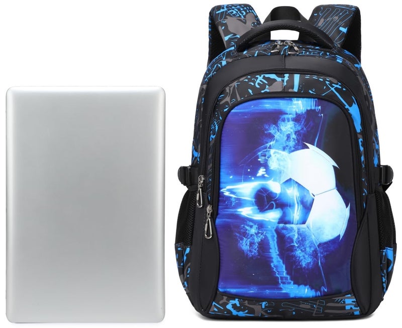 BABUN Boys Backpacks For Elementary Middle School Bookbag Set Kids Heavy Duty Durable Teenage Student Sturdy Waterproof (5-Blue Soccer Set) - Image 4