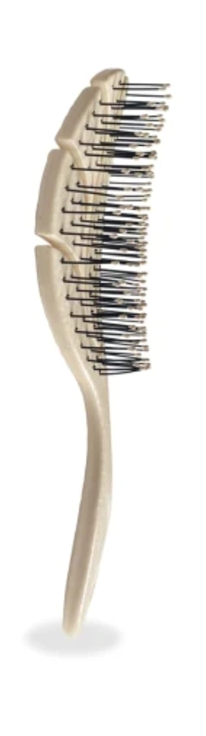 Feelhigh Hair Detangler Leaf Vent Brush Comb Hairbrush Biodegradable for Women Beige - Image 1
