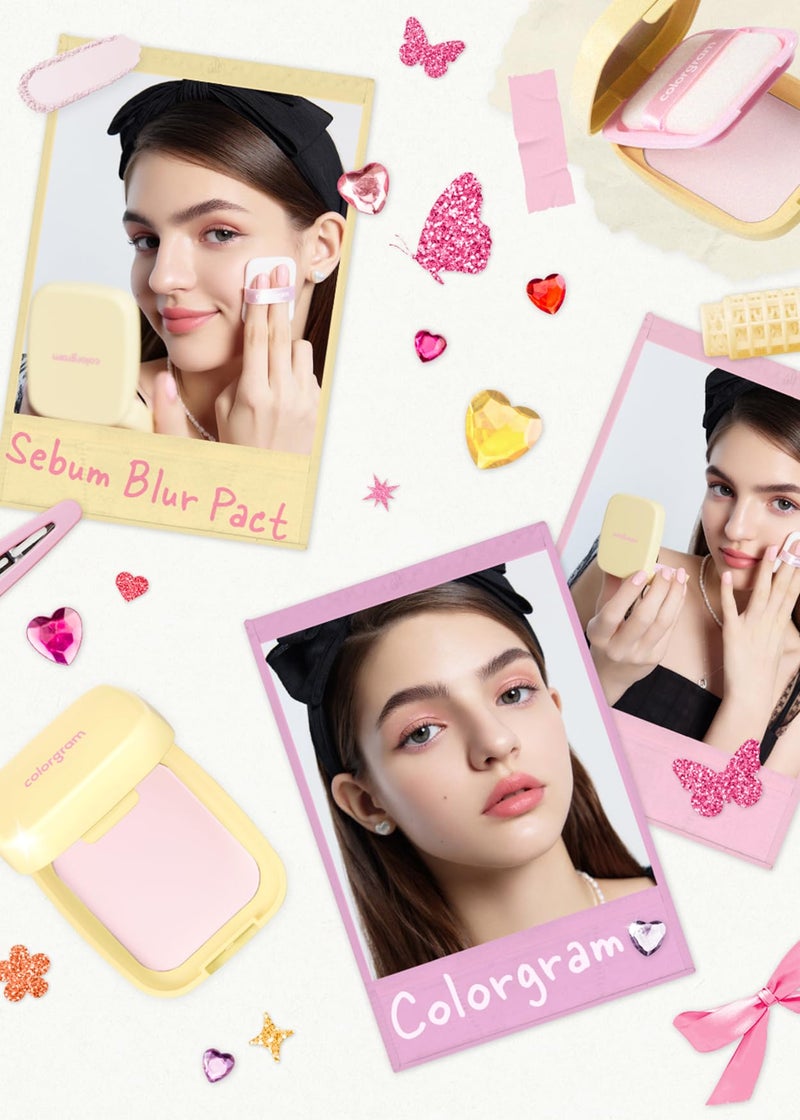 Colorgram Sebum Retouching Blur Pact | Poreless-Looking Pressed Setting Face Powder for Normal to Oily Skin, Provides Weightless, Matte Finish with Soft Focus Effect - Image 2