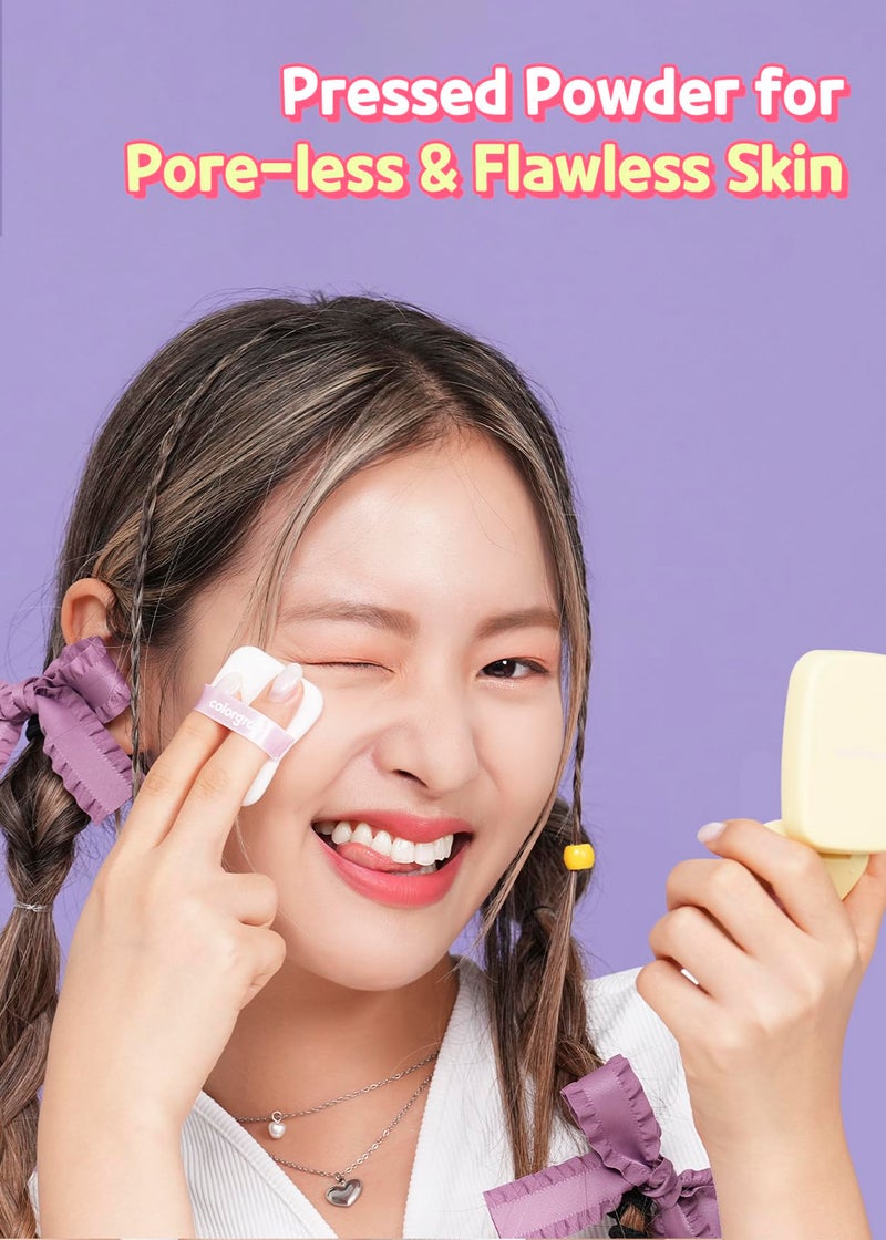 Colorgram Sebum Retouching Blur Pact | Poreless-Looking Pressed Setting Face Powder for Normal to Oily Skin, Provides Weightless, Matte Finish with Soft Focus Effect - Image 5