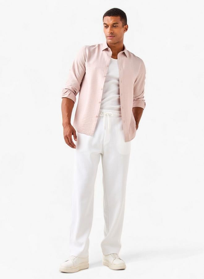 سبلاش فيڤ قميص بياقة بنقشة مجعدة بقصة عادية - Image 2