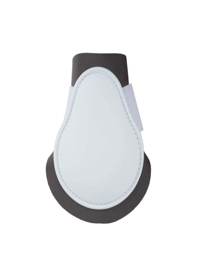 HORZE Chicago Fetlock Rear Boots | Lightweight, Adjustable, Jumping Horse Boots (Pair) - White/Grey - Pony - Image 1