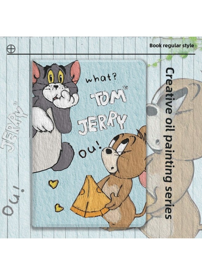 Ipad Protective Cover 2021 For Apple 10 Generation Flat Air2 Anti-fall Ipad9/8 Silicone 6 Transparent 5 Shell Air-Color:Sky Blue Cat And Mouse-Applicable Models:Ipad Air2( 9.7inch ) - Image 1