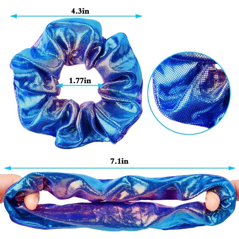 OCATO 24Pcs Hair Scrunchies for Girls Shiny Metallic Scrunchies Cute Elastic Hair Bands Scrunchy Hair Ties Ponytail Holder for Girls Women Hair Accessories with a Gift Bag for Gym Dance Party Club - Image 3