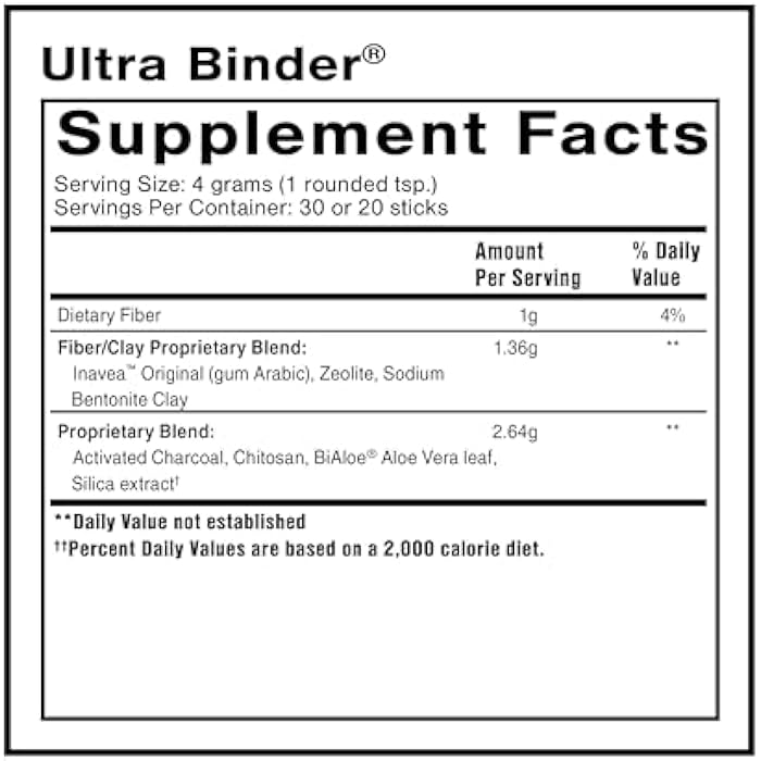 Quicksilver Scientific Ultra Binder Powder - Multi Toxin Binder with Bentonite Clay Powder, Zeolite Detox & Charcoal - Supplement for Gut Support & The Body's Toxin Removal Process (120g) - Image 2