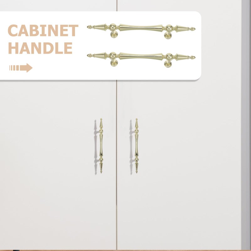 Brushed Gold Kitchen Cabinet Handles 96mm Hole Centers 2 Pack Drawer Pulls Hardware - Image 4