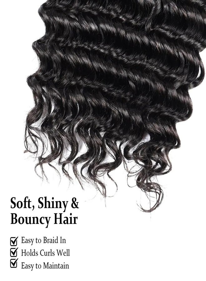 Wequeen 16A Human Braiding Hair Deep Wave 50g 16 Inch 1 Bundles/Pack 100% Unprocessed Brazilian Virgin Hair No Weft Bulk Human Hair for Braiding,Curly Hair Extensions for Boho Braids,Natural Black - Image 4