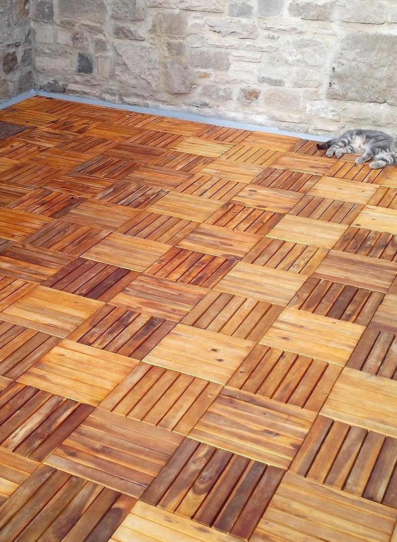 DubaiGallery Outdoor Walkway Tiles One Single Sample Tile - Deck Tiles Interlocking Outdoor Tiles Acacia Hardwood Flooring Interlocking Tile | Patio Flooring Outdoor Waterproof Balcony Decor Prefab Homes - Image 3