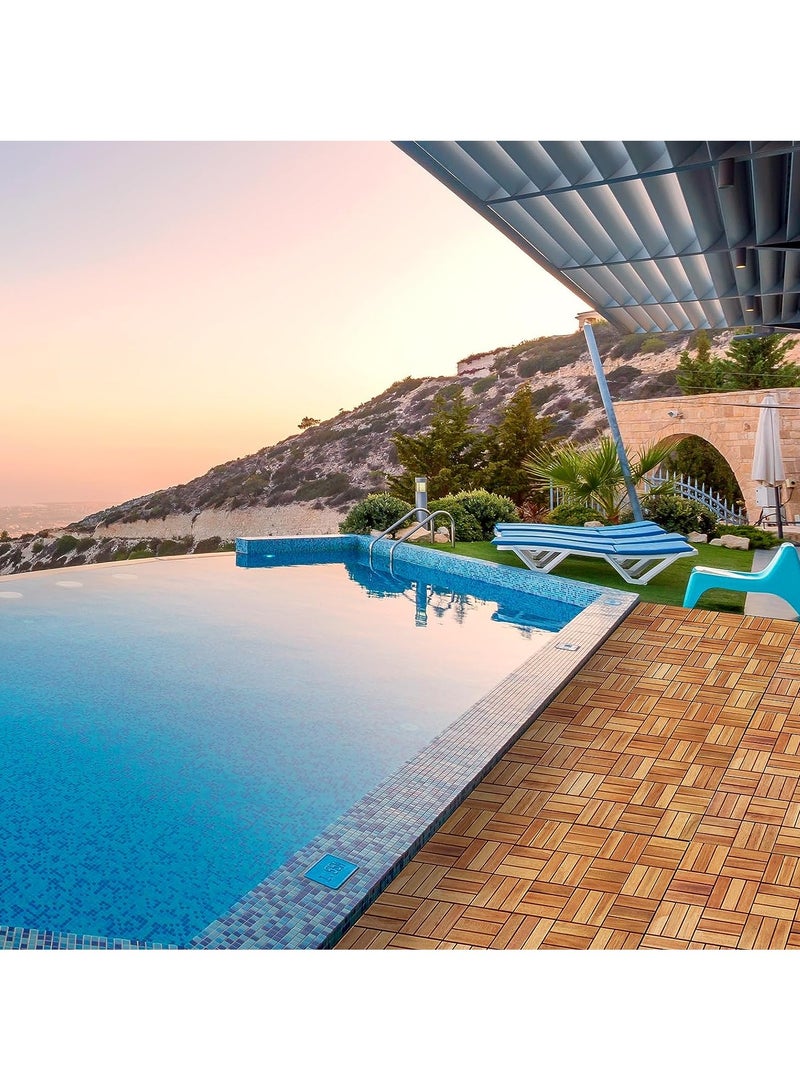 DubaiGallery Outdoor Walkway Tiles One Single Sample Tile - Deck Tiles Interlocking Outdoor Tiles Acacia Hardwood Flooring Interlocking Tile | Patio Flooring Outdoor Waterproof Balcony Decor Prefab Homes - Image 4