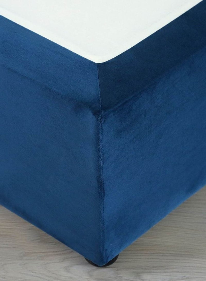 Karnak Estella Premium Upholstered Velvet Bed Frame Bedroom Furniture Strong And Sturdy Modern Design Wooden Bed | Quiet & Comfortable Bed (EU - Double 140x200 Cm, Blue) - Image 5