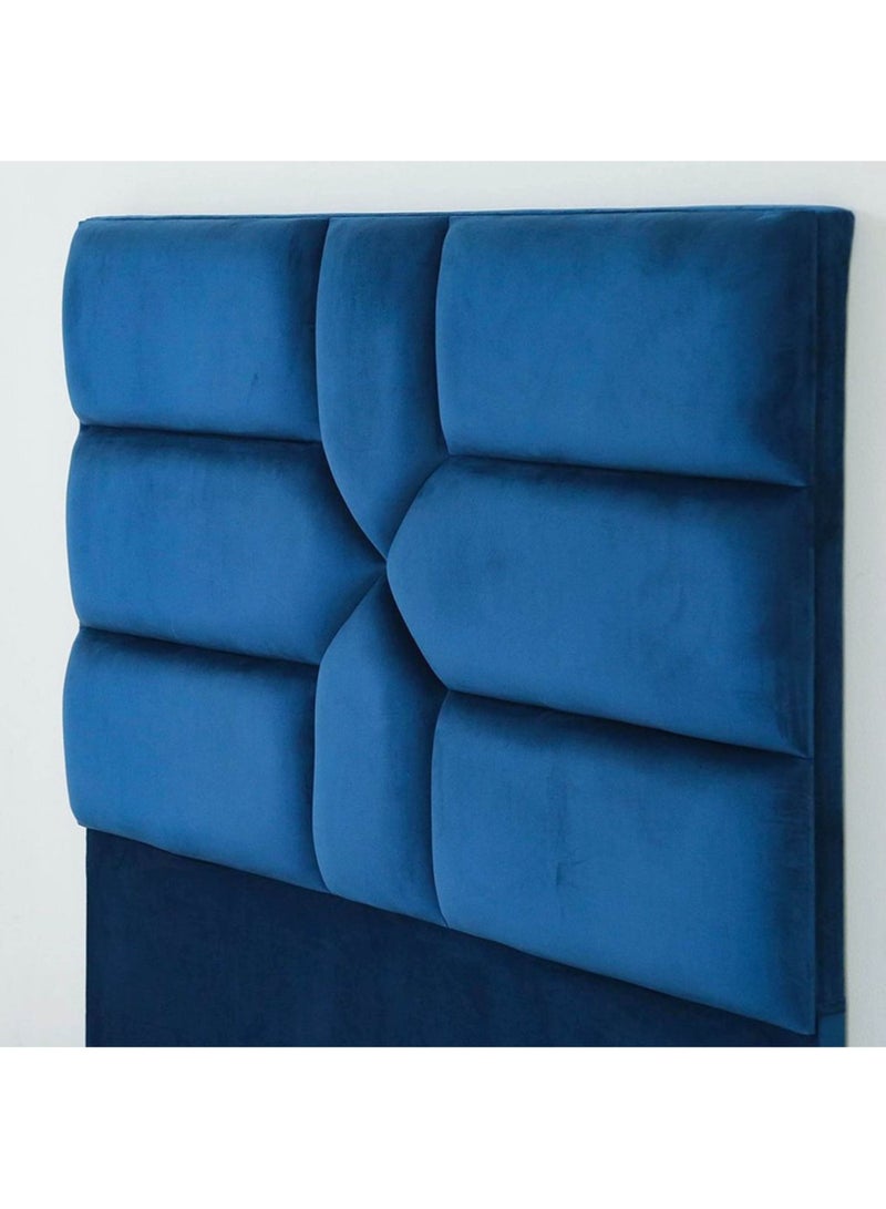 Karnak Estella Premium Upholstered Velvet Bed Frame Bedroom Furniture Strong And Sturdy Modern Design Wooden Bed | Quiet & Comfortable Bed (EU - Double 140x200 Cm, Blue) - Image 3