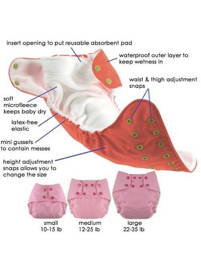 Baby Station Allinone Bottombumpers Washable Cloth Diaper (Multi Colours) (Set Of 5 Diaper + 5 Pads) - Image 4