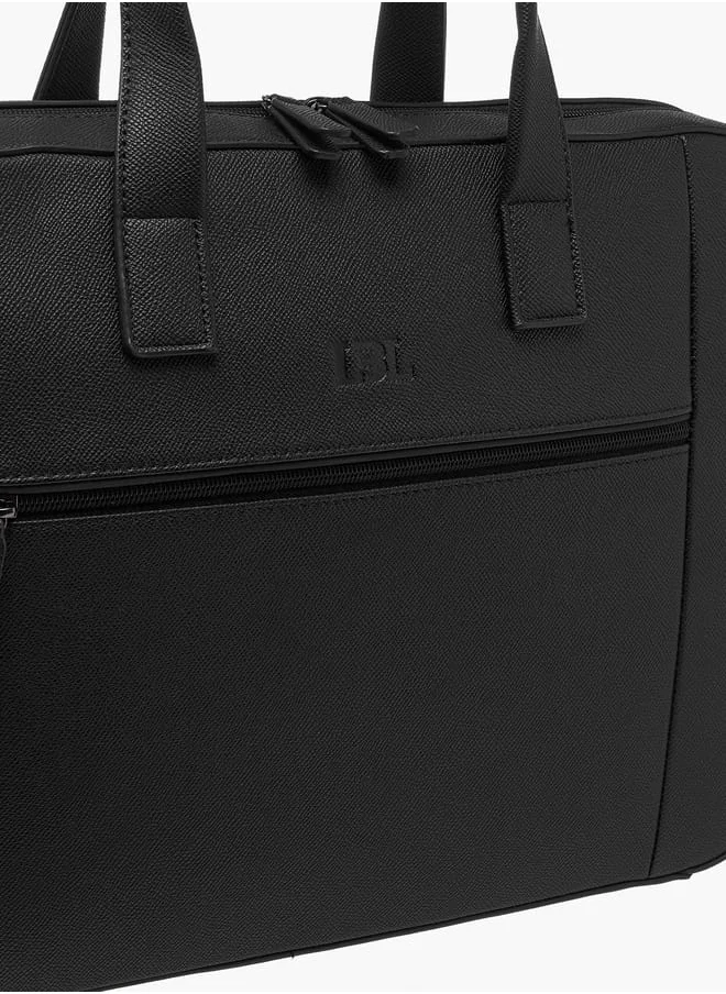 LBL by Shoexpress Men Textured Laptop Bag with Detachable Strap and Zip Closure