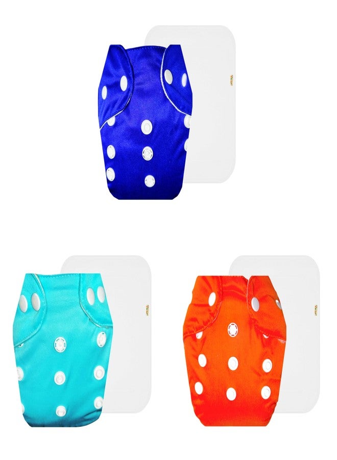 Dumbledo Lite Cloth Diaper with Cotton Insert (Pack of 3) | Hypoallergenic | Reusable & Washable | Adjustable Snaps | Trusted by Moms | 3 Months - 2 Years | Unisex Baby - Image 1