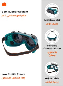 LAWAZIM Welding Glasses - Protective Safety Goggles with Flip-Up Lens, Rubber Seal, Heat & Impact Resistant, Adjustable Strap - Ideal for Welding, Grinding, Cutting, Construction Work  - Image 3