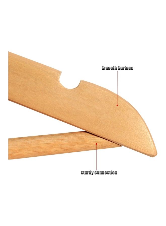 10-Piece Wooden Cloth Coat Hanger With Grips  Set Beige 40cm Beige 40cm - Image 4