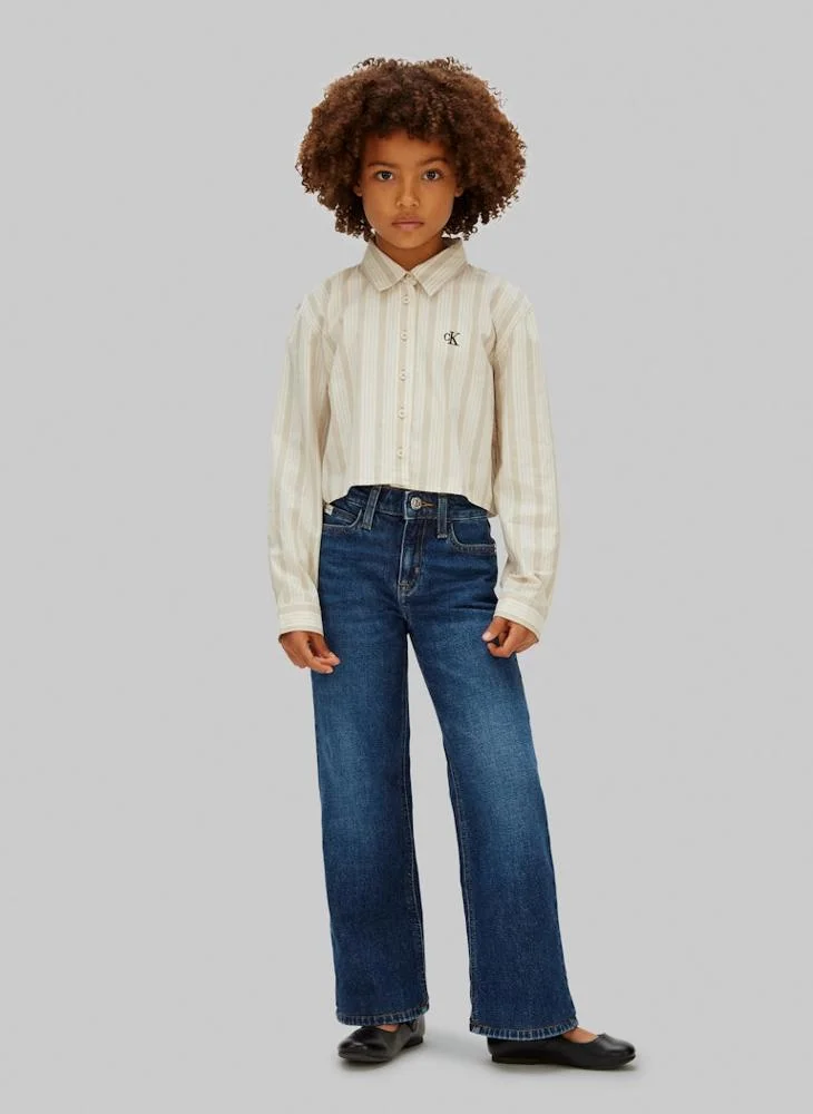 Calvin Klein Jeans  Youth Wide Leg  Fit Jeans for Women | Best Price UAE