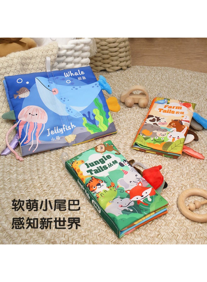Children's Tail Cloth Book Educational Toy Book Tearable Baby Cloth Book Ringing Paper Enlightenment Book Toy - Image 3