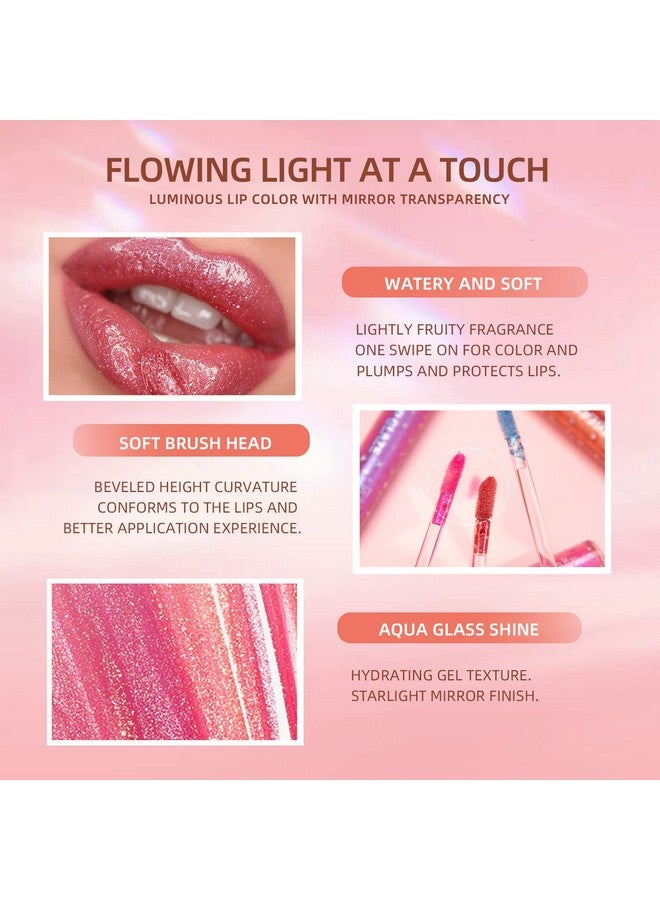 Aseawave Girls Lip Gloss Shimmery Lip Glosses For Girls Teens & Women ; Syrupy Gloss; Glossy Finish; Long Lasting; Moisturizing; Highlighting; Natural Beauty ; Lip Glow Set - Image 3