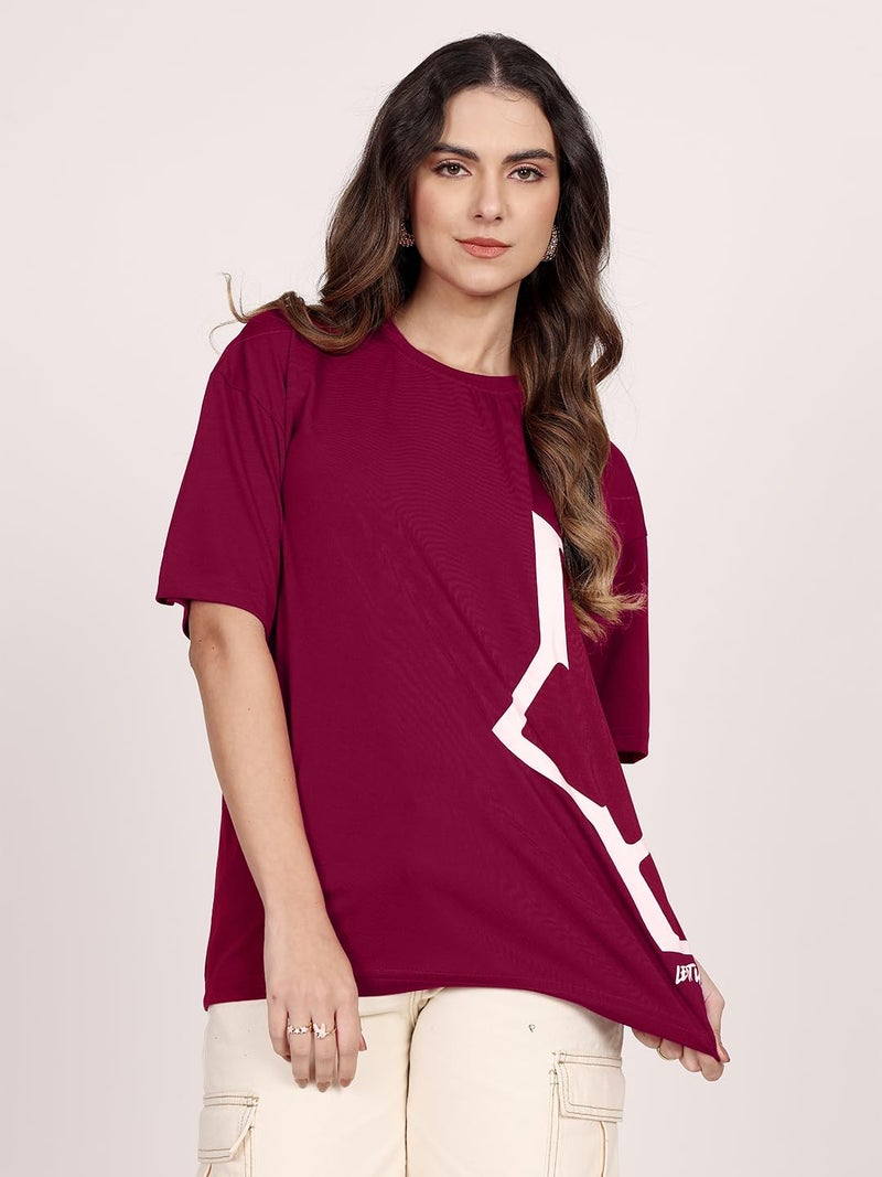 LEOTUDE Cotton Blend Womens Oversized Round Neck Half Sleeve T-Shirts (SP-7VRUVTXIYVLK5HCZ_Multicolor11_XL) - Image 3
