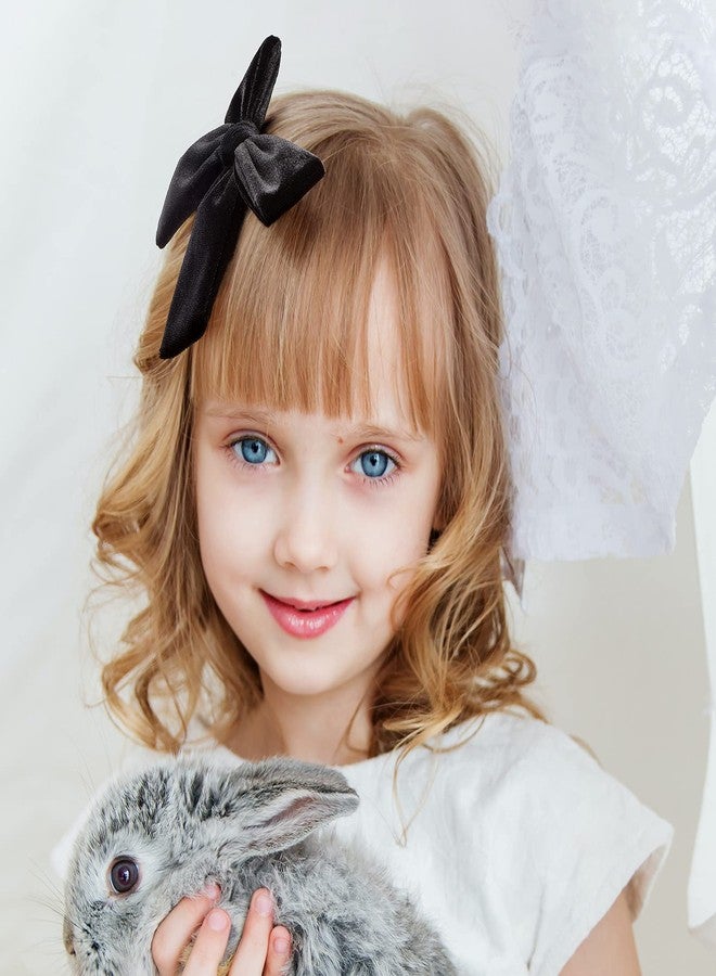 CEELGON 2PCS 5" Big Velvet Bow Black Toddler Hair Clips Accessories for Little Girl Pigtail - Image 2
