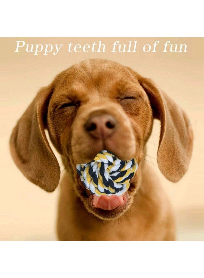 Pet Toy Chew Teething Cotton Rope Knot Ball Toys For Dog Tooth Clean Ball Bite-Resistant Dog Chew Puppy Training Interactive Toy (4.5 Inch Diameter) Pack Of 2 - Image 3