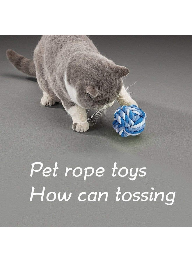 Pet Toy Chew Teething Cotton Rope Knot Ball Toys For Dog Tooth Clean Ball Bite-Resistant Dog Chew Puppy Training Interactive Toy (4.5 Inch Diameter) Pack Of 2 - Image 4