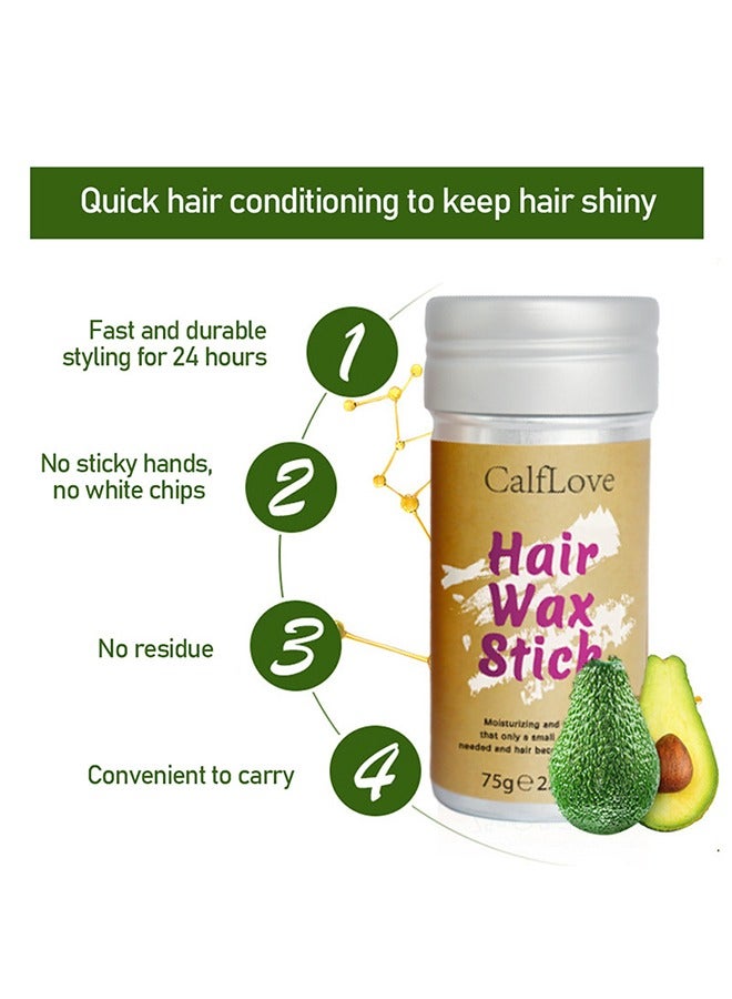 كالف لوف عصا شمع الشعر قوية وطويلة الأمد، تحتوي على الأفوكادو وشمع العسل لتغذية شعرك، مثبت غير دهني لتصفيف الشعر مع التحكم في الشعر الطائر والتجاعيد، مناسب للجنسين، 75 جرام - Image 3