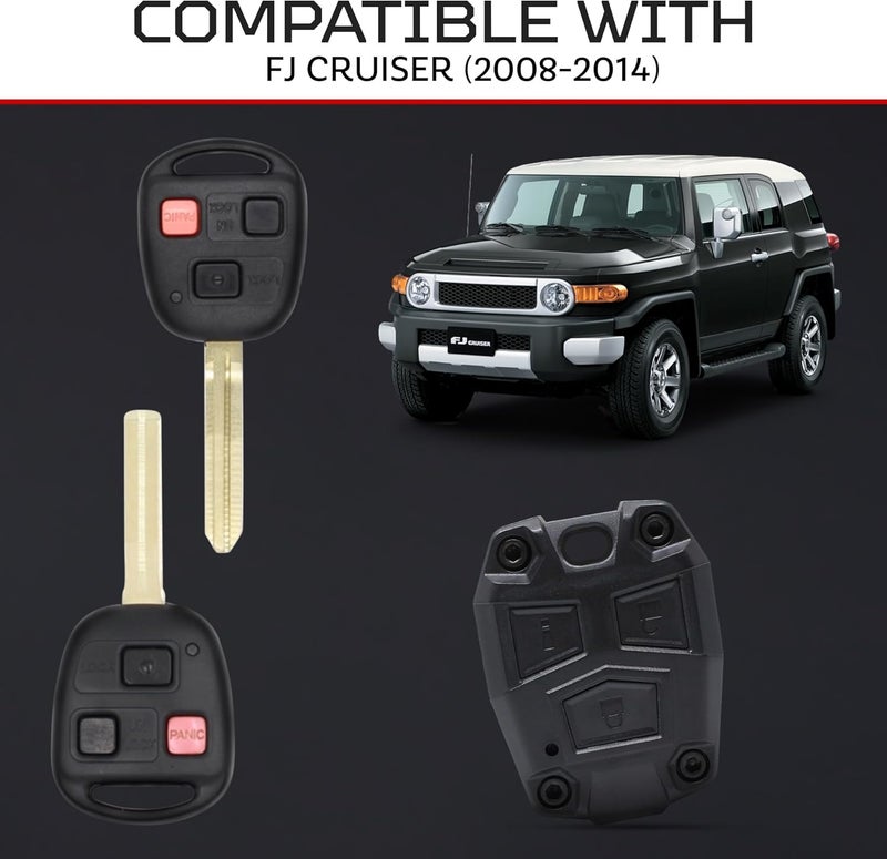 AJT DESIGN مفتاح سيارة من البلاستيك ABS لطراز FJ Cruiser (2008-2014) - Image 2