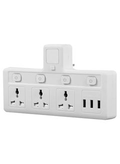 TYCOM Power Adapter Multi Plug Extension with USB Extender Wall Charger Socket 3 Way Multiple Electrical Outlet Adaptor Charging Station for Home Office  - Image 5