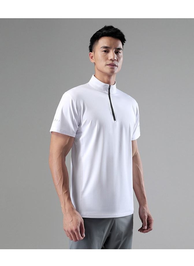 UTDOORWEAR - قميص بولو رجالي صيفي جديد غير رسمي بأكمام قصيرة وياقة قائمة وسحاب نصفي وسريع الجفاف - Image 1