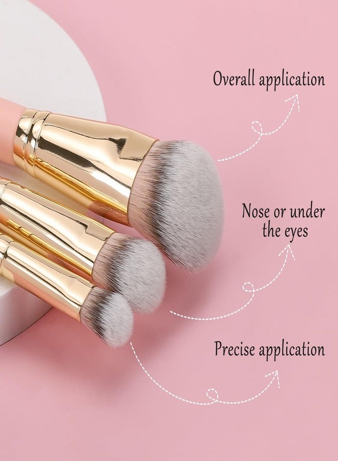 TEOYALL Flat Angled Brushes, Flawless Foundation Brush Under Eye Concealer Brush Bronzer Brush with Liquid Cream Powder - Image 2