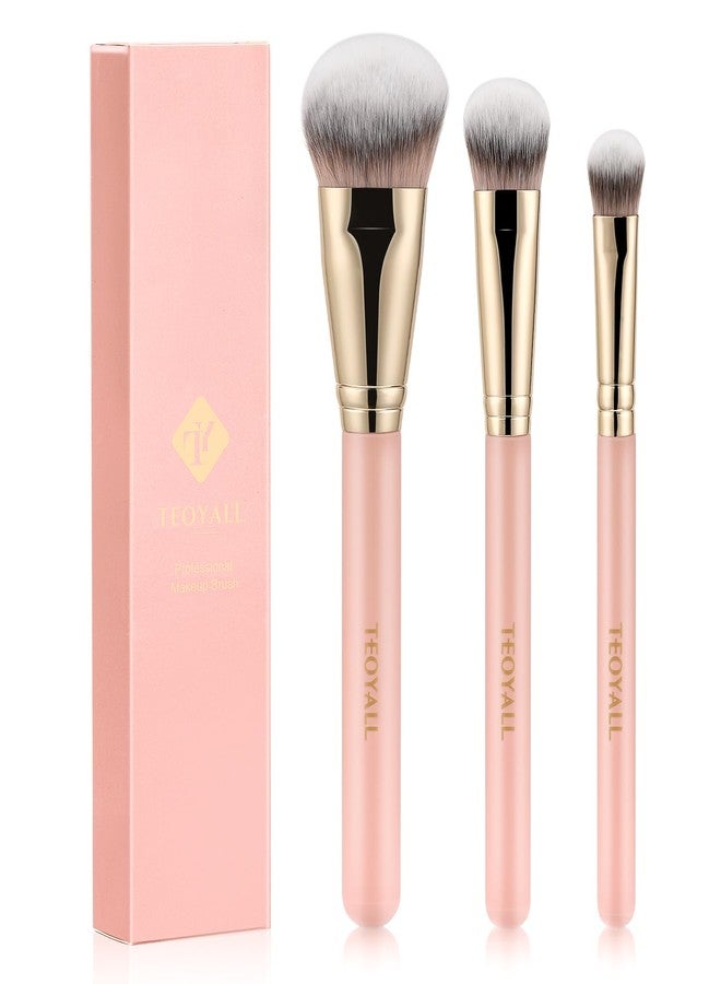 TEOYALL Flat Angled Brushes, Flawless Foundation Brush Under Eye Concealer Brush Bronzer Brush with Liquid Cream Powder - Image 1