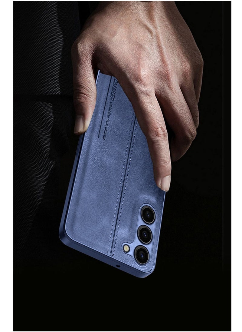 OMAKER Luxury PU Leather Shockproof Case Cover For Samsung Galaxy S23+ / S23 Plus 5G 2023 Navy Blue  - Image 3