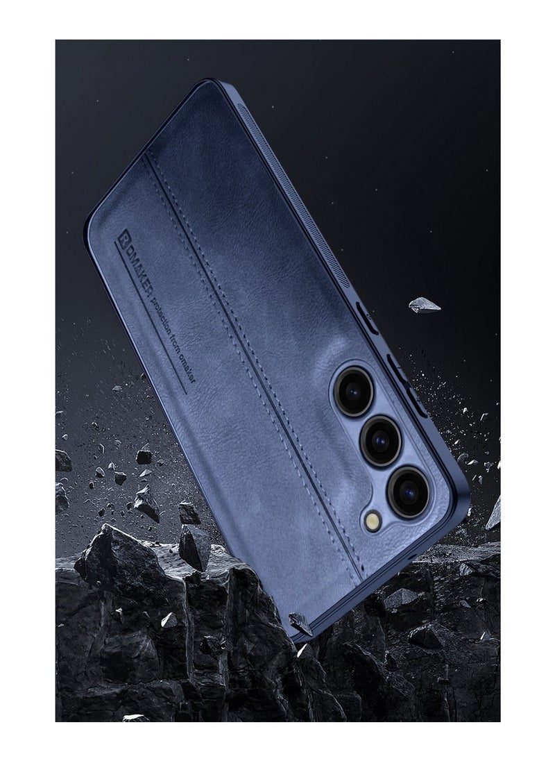 OMAKER Luxury PU Leather Shockproof Case Cover For Samsung Galaxy S23+ / S23 Plus 5G 2023 Navy Blue  - Image 5